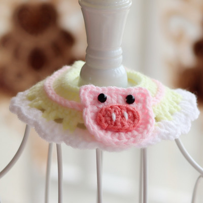 Destul de croșetat Animal Pisică Accesorii Pisici Papioni Tricotat Pisicuță Colier Câine Pălărie Roz Iepuraș Gât Decor Yorkie Ragdoll