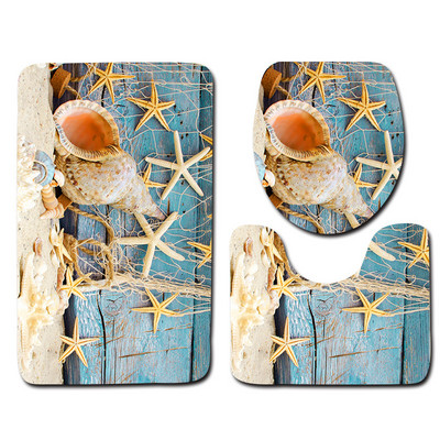 Zeegle Beach 3Pcs / Set Tepih Kupaonska upijajuća prostirka za WC Kupaonske podne prostirke Upijajuća kupaonska prostirka Set prostirki za kadu