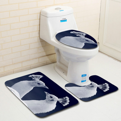 Zeegle vannimatt paabulinnu muster 3 tk Vannitoa vaip jalamatt Vannitoa vaipade komplekt libisemiskindel matt WC vanni vaipade jaoks Vannitoa matt