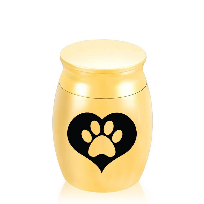 Mini nakit za kremiranje urna s pepelom za kućne ljubimce urna s otiskom pseće šape u obliku srca držač pepela za uspomenu na urnu za kremiranje u spomen na voljenog psa kućnog ljubimca