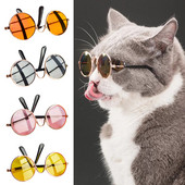 Modne okrugle sunčane naočale za mačke, pse, prozirne i reflektirajuće naočale za kućne ljubimce s pojasom protiv klizanja za mačke Puppy gatos accesorios maskotas