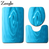 Zeegle 3Pcs Prostirka za kupaonicu Flanel WC prostirke Protuklizne kupaonske podne prostirke Navlaka za WC sjedalo Kupaonski tepisi Show Mat Prostirke za kupaonicu