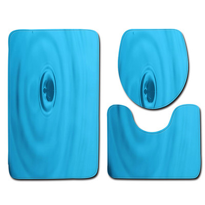 Zeegle 3Pcs Prostirka za kupaonicu Flanel WC prostirke Protuklizne kupaonske podne prostirke Navlaka za WC sjedalo Kupaonski tepisi Show Mat Prostirke za kupaonicu