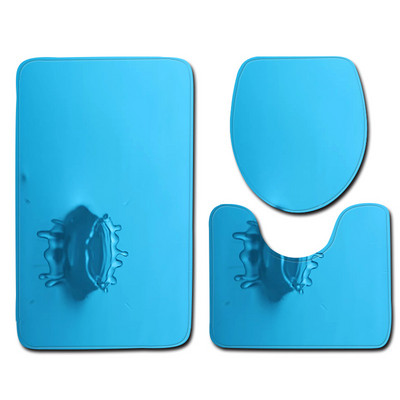 Zeegle 3Pcs Prostirka za kupaonicu Flanel WC prostirke Protuklizne kupaonske podne prostirke Navlaka za WC sjedalo Kupaonski tepisi Show Mat Prostirke za kupaonicu