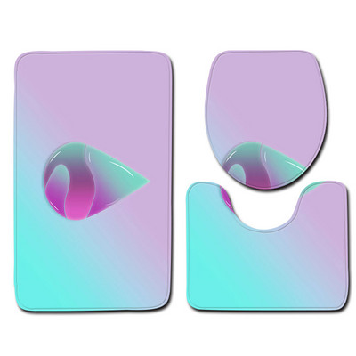 Zeegle 3Pcs Prostirka za kupaonicu Flanel WC prostirke Protuklizne kupaonske podne prostirke Navlaka za WC sjedalo Kupaonski tepisi Show Mat Prostirke za kupaonicu