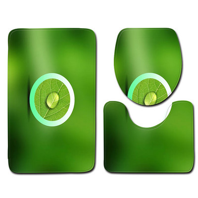 Zeegle 3Pcs Prostirka za kupaonicu Flanel WC prostirke Protuklizne kupaonske podne prostirke Navlaka za WC sjedalo Kupaonski tepisi Show Mat Prostirke za kupaonicu