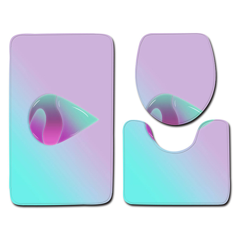 Zeegle 3Pcs Prostirka za kupaonicu Flanel WC prostirke Protuklizne kupaonske podne prostirke Navlaka za WC sjedalo Kupaonski tepisi Show Mat Prostirke za kupaonicu