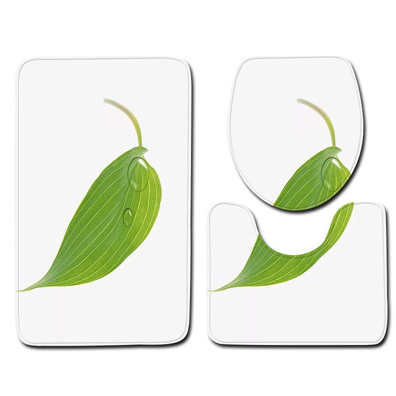 Zeegle 3Pcs Prostirka za kupaonicu Flanel WC prostirke Protuklizne kupaonske podne prostirke Navlaka za WC sjedalo Kupaonski tepisi Show Mat Prostirke za kupaonicu