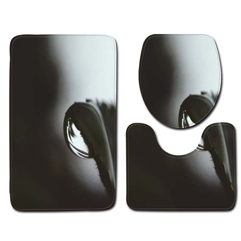 Zeegle 3Pcs Prostirka za kupaonicu Flanel WC prostirke Protuklizne kupaonske podne prostirke Navlaka za WC sjedalo Kupaonski tepisi Show Mat Prostirke za kupaonicu