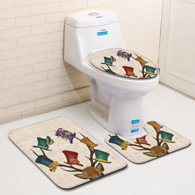 Zeegle tiskani komplet prostirki za kupaonicu WC U tip prostirke Dekoracija doma Tepih za noge Poliester Kupaonska ulazna prostirka Podna prostirka Tepih s postoljem