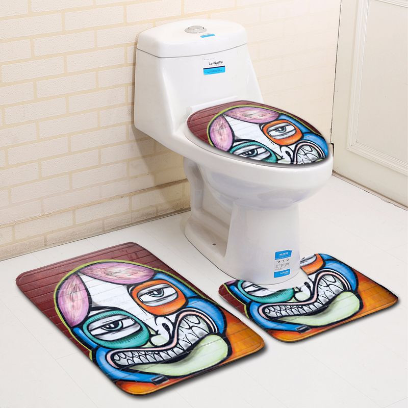 Zeegle tiskani komplet prostirki za kupaonicu WC U tip prostirke Dekoracija doma Tepih za noge Poliester Kupaonska ulazna prostirka Podna prostirka Tepih s postoljem