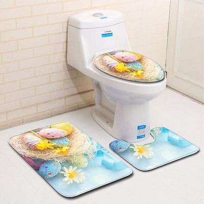 Ispis Kupaonski tepih Tepih Kućni dekor WC prostirka Memory pjena Navlaka WC sjedala Neklizajuća prostirka za noge za kupaonicu U-oblika prostirka