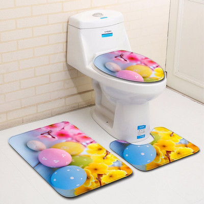 Ispis Kupaonski tepih Tepih Kućni dekor WC prostirka Memory pjena Navlaka WC sjedala Neklizajuća prostirka za noge za kupaonicu U-oblika prostirka