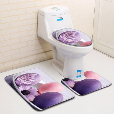 Ispis Kupaonski tepih Tepih Kućni dekor WC prostirka Memory pjena Navlaka WC sjedala Neklizajuća prostirka za noge za kupaonicu U-oblika prostirka