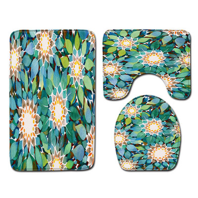 Zeegle apdrukāts vannas flaneļa paklājs Krāsains vannas istabas paklājiņa komplekts tualetes dekors mīksts paklājs ūdens absorbcija vannas istabas grīdas paklājs