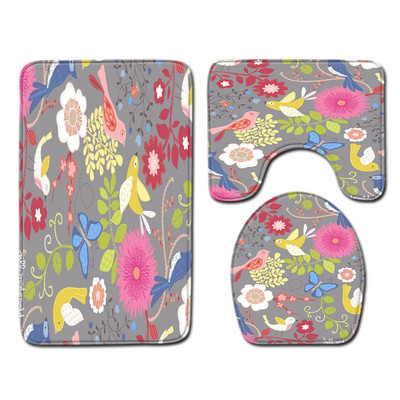 Zeegle apdrukāts vannas flaneļa paklājs Krāsains vannas istabas paklājiņa komplekts tualetes dekors mīksts paklājs ūdens absorbcija vannas istabas grīdas paklājs