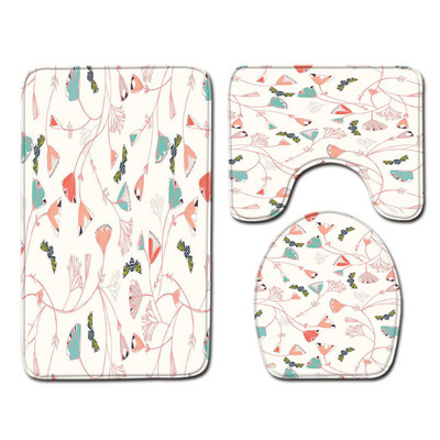 Zeegle apdrukāts vannas flaneļa paklājs Krāsains vannas istabas paklājiņa komplekts tualetes dekors mīksts paklājs ūdens absorbcija vannas istabas grīdas paklājs