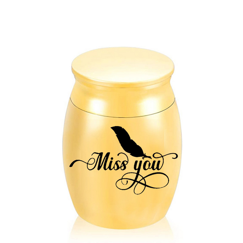 Miss you Keepsake tuhastamisurn mini alumiiniumsulamist tuhapurk väike mälestuseks mõeldud tuhakonteiner 5 värvi