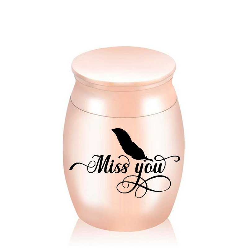 Miss you Keepsake tuhastamisurn mini alumiiniumsulamist tuhapurk väike mälestuseks mõeldud tuhakonteiner 5 värvi