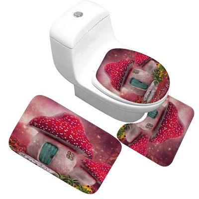 Zeegle Cartoon Tepih za kupaonicu Flanel Kupaonski tepih Neklizajuća prostirka za kupaonicu Cartoon 3D tiskana protuklizna prostirka za tuširanje Set od 3 komada prostirke za kupaonicu
