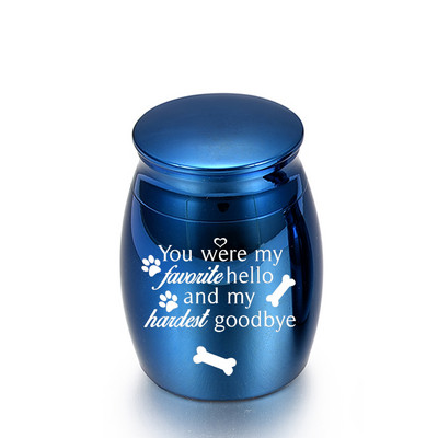 Kremācijas urna mājdzīvnieku pelniem Mini urna mīļotā mājdzīvnieka suņa ķepu nospiedumu pelnu burka piemiņai-Tu biji mans mīļākais...