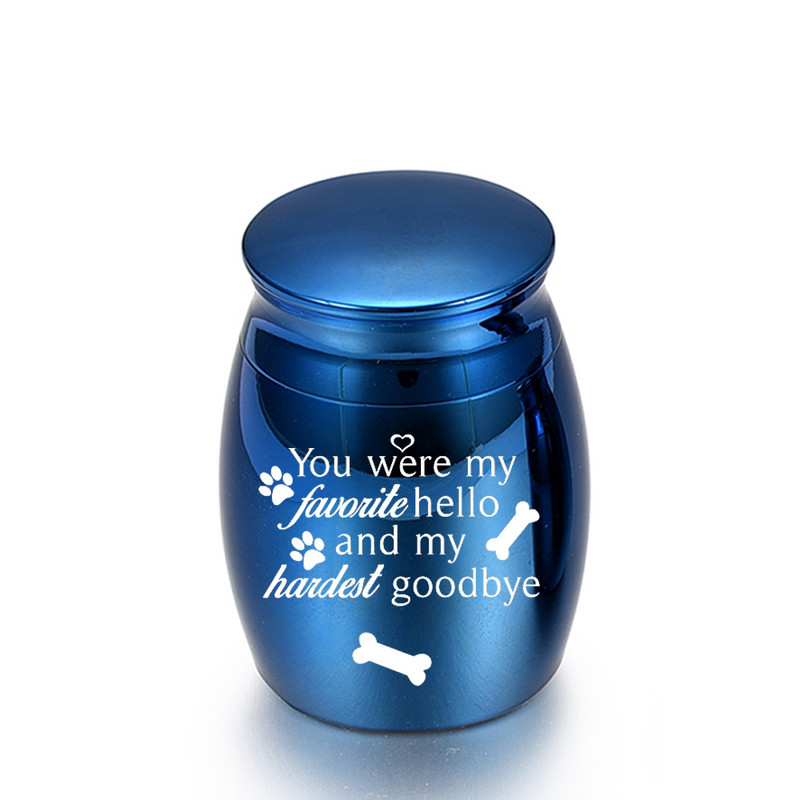 Kremācijas urna mājdzīvnieku pelniem Mini urna mīļotā mājdzīvnieka suņa ķepu nospiedumu pelnu burka piemiņai-Tu biji mans mīļākais...
