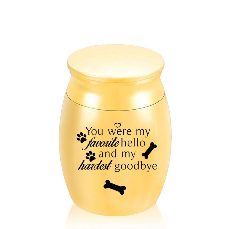 Kremācijas urna mājdzīvnieku pelniem Mini urna mīļotā mājdzīvnieka suņa ķepu nospiedumu pelnu burka piemiņai-Tu biji mans mīļākais...