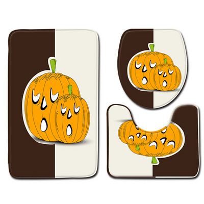 Zeegle Halloween vannas istabas paklājs, apdrukāts vannas grīdas paklājs, neslīdošs tualetes kāju paklājs Mājas tualetes dekorēšana vannas paklāja absorbcijas paklājs