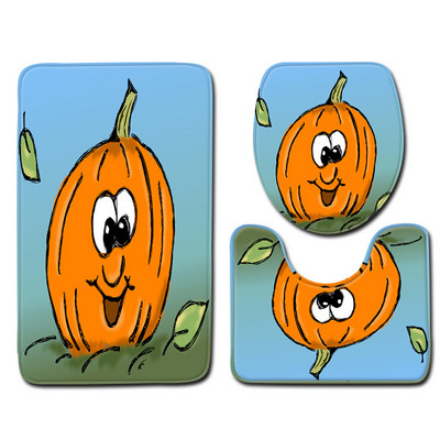 Zeegle Halloween vannas istabas paklājs, apdrukāts vannas grīdas paklājs, neslīdošs tualetes kāju paklājs Mājas tualetes dekorēšana vannas paklāja absorbcijas paklājs