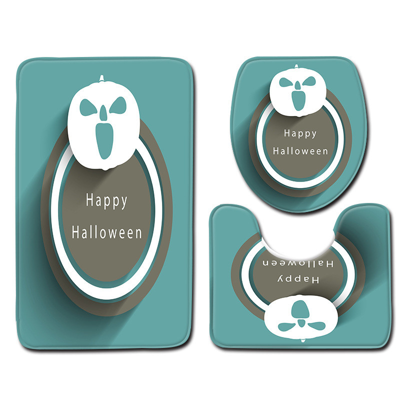 Zeegle Halloween vannas istabas paklājs, apdrukāts vannas grīdas paklājs, neslīdošs tualetes kāju paklājs Mājas tualetes dekorēšana vannas paklāja absorbcijas paklājs