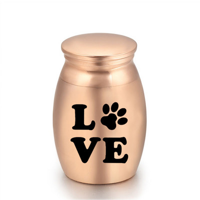 Urne za uspomene s ugraviranim otiskom ljubavne šape - pepeo za kremiranje pogreba za kućne ljubimce Spremnik za kovčeg s urnom Mini mali spomenici od aluminijske legure