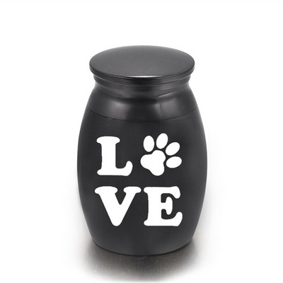 Urne za uspomene s ugraviranim otiskom ljubavne šape - pepeo za kremiranje pogreba za kućne ljubimce Spremnik za kovčeg s urnom Mini mali spomenici od aluminijske legure