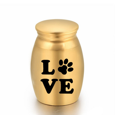 Urne za uspomene s ugraviranim otiskom ljubavne šape - pepeo za kremiranje pogreba za kućne ljubimce Spremnik za kovčeg s urnom Mini mali spomenici od aluminijske legure
