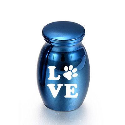 Urne za uspomene s ugraviranim otiskom ljubavne šape - pepeo za kremiranje pogreba za kućne ljubimce Spremnik za kovčeg s urnom Mini mali spomenici od aluminijske legure