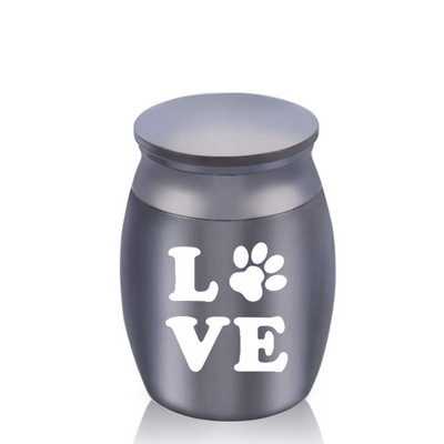 Urne za uspomene s ugraviranim otiskom ljubavne šape - pepeo za kremiranje pogreba za kućne ljubimce Spremnik za kovčeg s urnom Mini mali spomenici od aluminijske legure