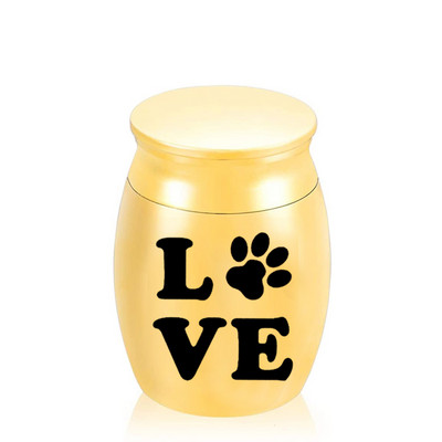 Urne za uspomene s ugraviranim otiskom ljubavne šape - pepeo za kremiranje pogreba za kućne ljubimce Spremnik za kovčeg s urnom Mini mali spomenici od aluminijske legure
