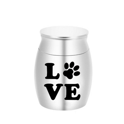Urne za uspomene s ugraviranim otiskom ljubavne šape - pepeo za kremiranje pogreba za kućne ljubimce Spremnik za kovčeg s urnom Mini mali spomenici od aluminijske legure