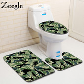 Zeegle 3Pcs Kupaonski tepih Prostirke za noge Neklizajuće prostirke za poklopac kupaonice WC navlaka Perive toaletne prostirke Set prostirki za kupaonicu Kupaonske prostirke