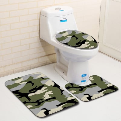 Zeegle 3Pcs Kupaonski tepih Prostirke za noge Neklizajuće prostirke za poklopac kupaonice WC navlaka Perive toaletne prostirke Set prostirki za kupaonicu Kupaonske prostirke