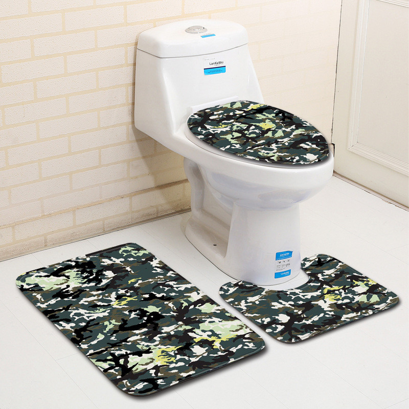 Zeegle 3Pcs Kupaonski tepih Prostirke za noge Neklizajuće prostirke za poklopac kupaonice WC navlaka Perive toaletne prostirke Set prostirki za kupaonicu Kupaonske prostirke