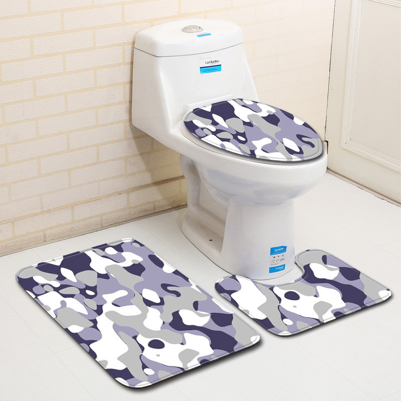 Zeegle 3Pcs Kupaonski tepih Prostirke za noge Neklizajuće prostirke za poklopac kupaonice WC navlaka Perive toaletne prostirke Set prostirki za kupaonicu Kupaonske prostirke