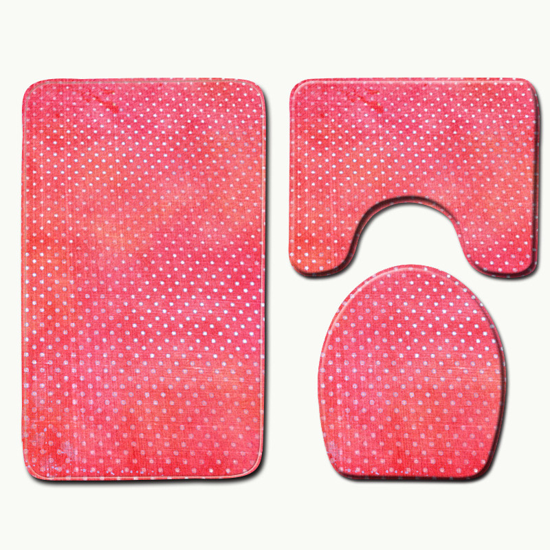 Zeegle 3gab/komplekts Vannas paklājiņš Vannas paklāju komplekts Ģeometriskā raksta Pretslīdēšanas Pjedestāls Paklāja Vāks Tualetes Pārvalks Mikrošķiedras Dušas Paklājiņi