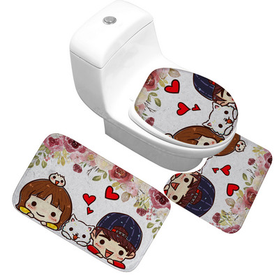 Otirač za kupaonicu Navlaka za WC sjedalo Otirač za kupaonicu Otirač za tuš kabinu Podna prostirka za kupaonicu Kupaonski ukras Vodoupijajući neklizajući kupaonski tepih