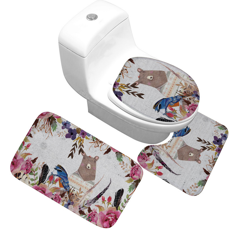 Otirač za kupaonicu Navlaka za WC sjedalo Otirač za kupaonicu Otirač za tuš kabinu Podna prostirka za kupaonicu Kupaonski ukras Vodoupijajući neklizajući kupaonski tepih