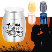 30x40MM Kremācijas urnas mazo putnu pelnu turētājs bēru piemiņas piemiņas cilvēks ar samta dāvanu maisiņu - es vienmēr esmu ar jums