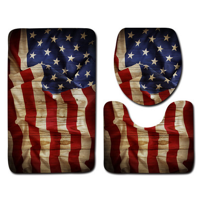 Zeegle 3gab Vannas istabas paklājiņu komplekts Ūdens absorbcijas vannas kāju paklājiņš Pretslīdošs vannas istabas dušas paklājs flaneļa mīksts tualetes sēdekļa pārklāja paklājiņš