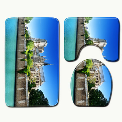 Zeegle Tepisi za tuširanje Notre Dame de Paris Slikarska prostirka od memorijske pjene WC prostirke za kupaonicu Neklizajući tepih za tuširanje Tepih za upijanje vode