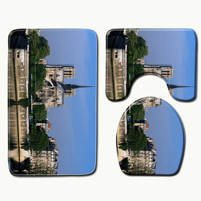 Zeegle Tepisi za tuširanje Notre Dame de Paris Slikarska prostirka od memorijske pjene WC prostirke za kupaonicu Neklizajući tepih za tuširanje Tepih za upijanje vode