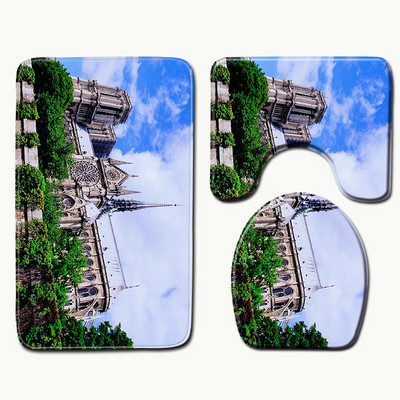 Zeegle Tepisi za tuširanje Notre Dame de Paris Slikarska prostirka od memorijske pjene WC prostirke za kupaonicu Neklizajući tepih za tuširanje Tepih za upijanje vode