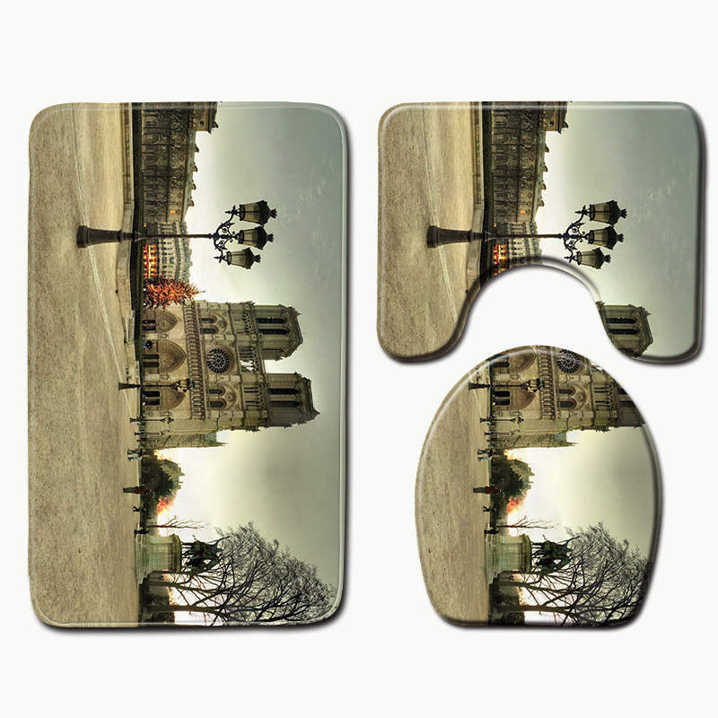 Zeegle Tepisi za tuširanje Notre Dame de Paris Slikarska prostirka od memorijske pjene WC prostirke za kupaonicu Neklizajući tepih za tuširanje Tepih za upijanje vode